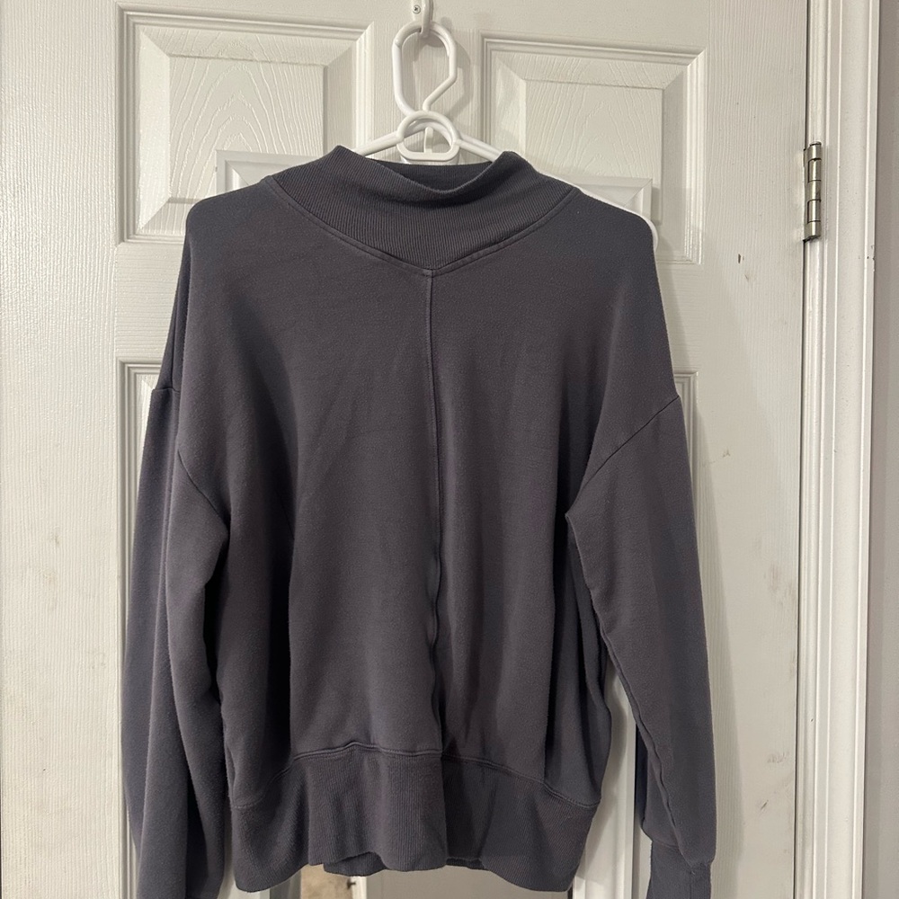 Athleta Charcoal Shawl Collar Top